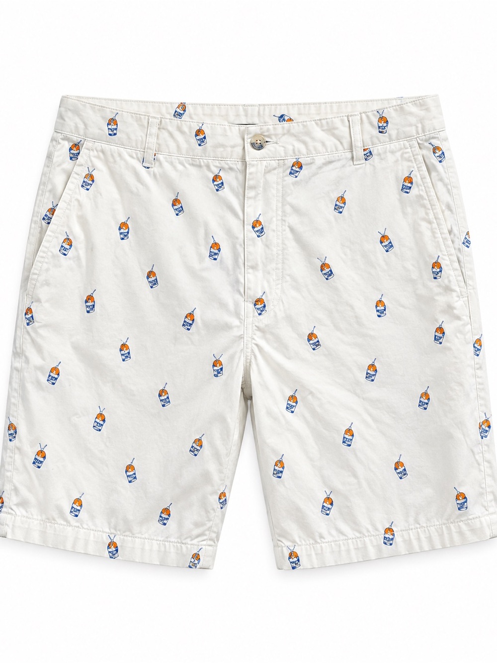 GAP Men’s White Novelty Print Chino Shorts Size 32 100% Cotton